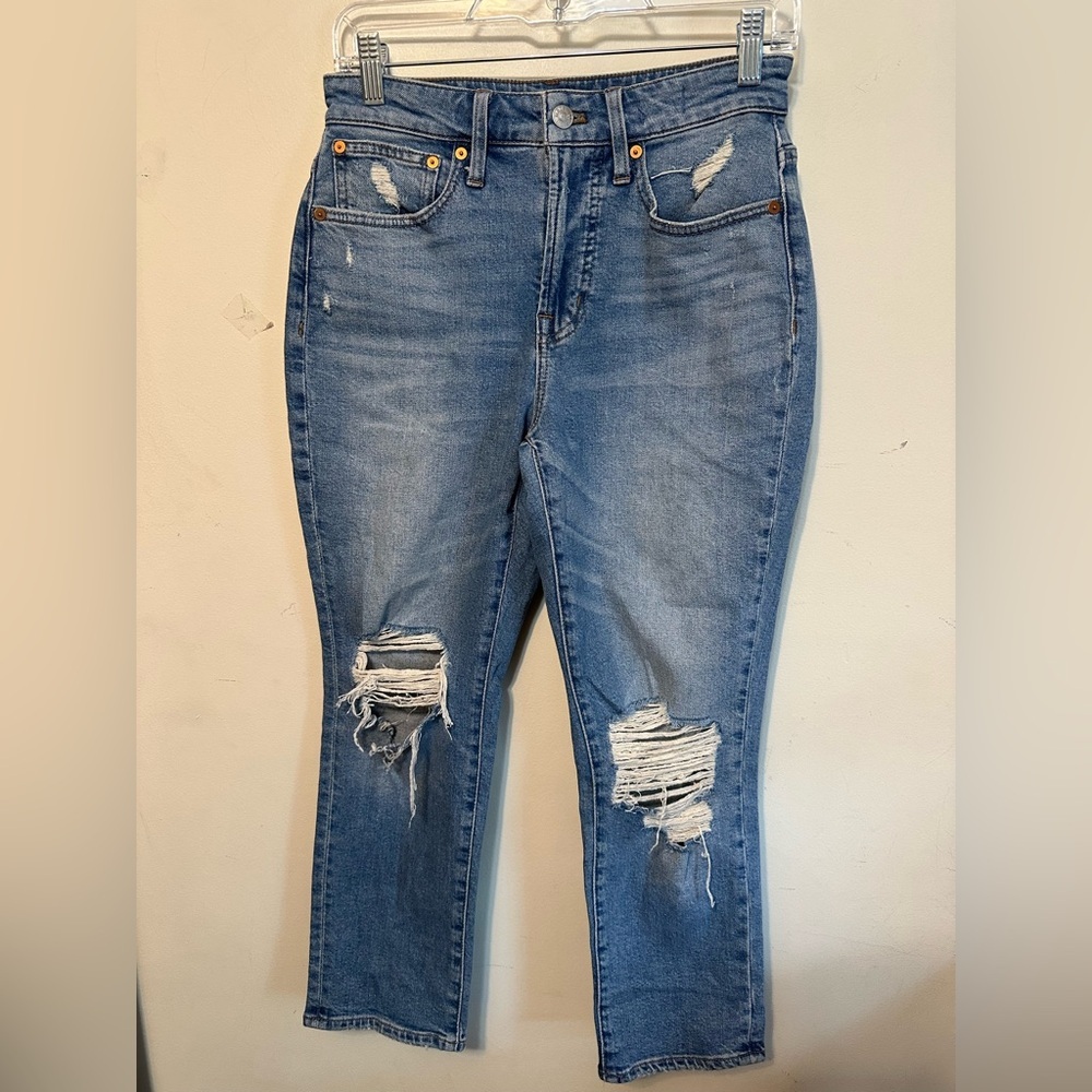 Madewell The Curvy Perfect Vintage Jeans Light Wash Distressed Women's 25P‎